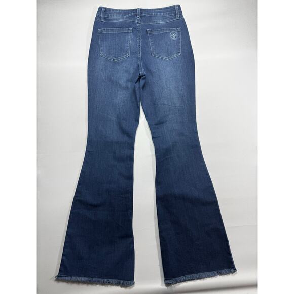 Laurie Felt Women's Daisy Denim Frayed Hem Flare Blue Jeans - Size 6 (28x33) - Picture 2 of 8